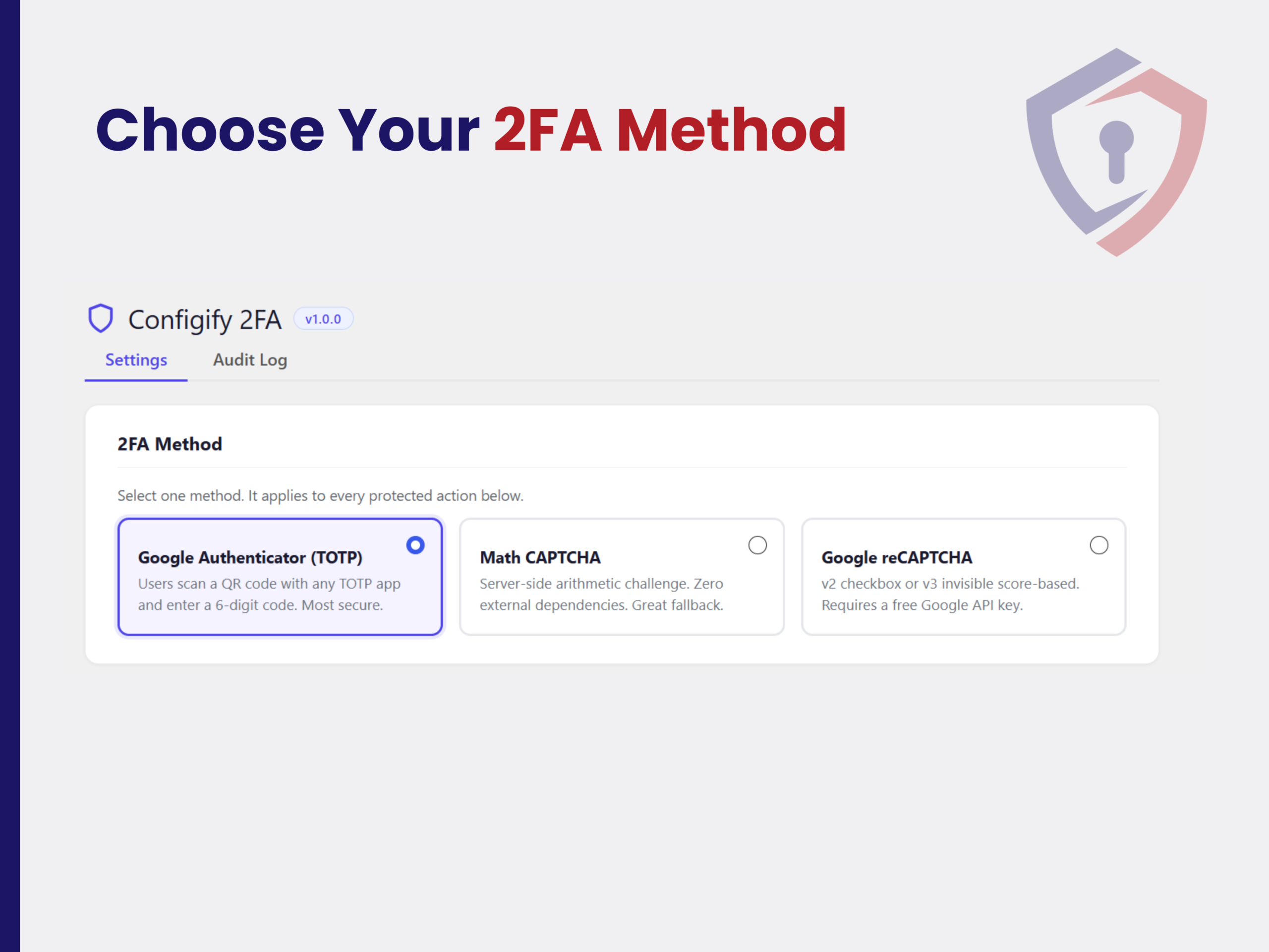 Configify 2FA screenshot